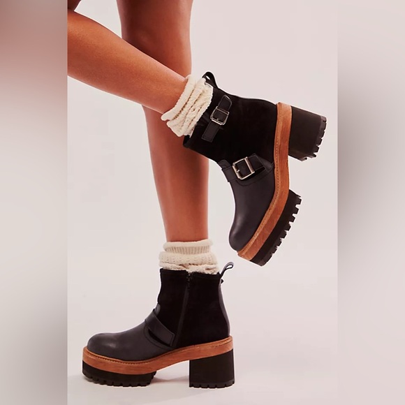 🆕 FREE PEOPLE | CARTER CROP PLATFORM BOOT | BLACK | SIZE: US 8 - Picture 4 of 7